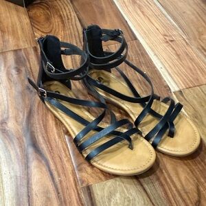 Black Strappy Sandals- Women’s size 10